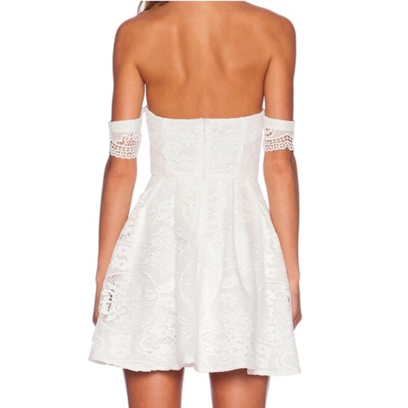 STYLESTALKER White Perini Dress Lace Off Shoulder - Picture 5 of 12